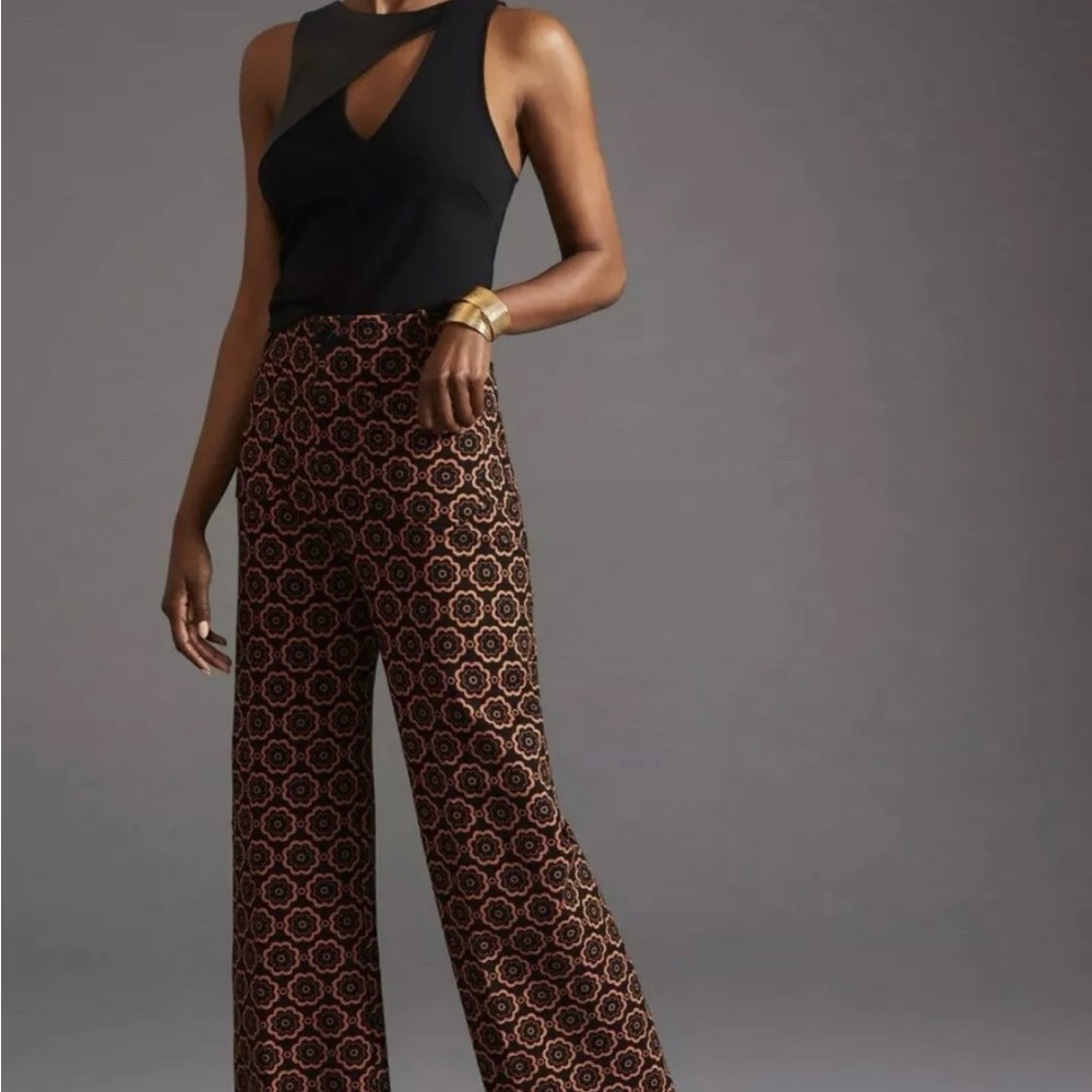 NWT Anthropologie Mauve The Colette cropped wide-leg pants